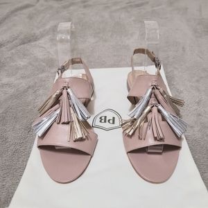 Poppy Barley Della Tassel Sandal in Blush Multi Size 7
